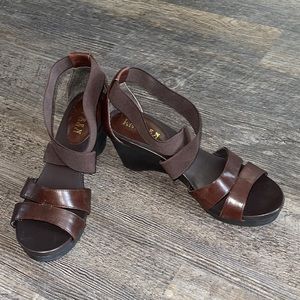 Lauren Ralph Lauren Brown Leather Wedges size 7.5